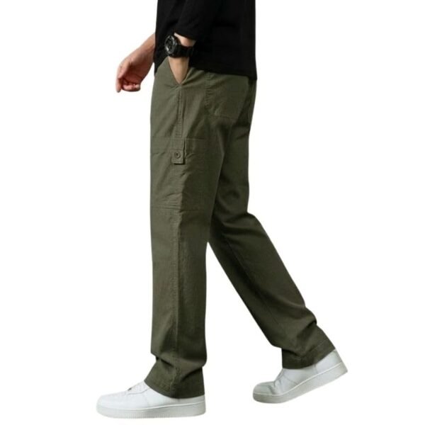 Cargo for Men | Cotton Cargo Pant | Lower for man | Elastic Drawstring Waist Straight Fit Bottoms | Comfortable Breathable Cargos for Casual, Office Wear