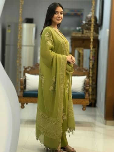 Designer Women's Rayon Viscose Straight fit Printed Embroidered Kurta with Pant & Dupatta | Ethnic Kurta Set for Women | Daily, Office & Festive Traditional - Image 4