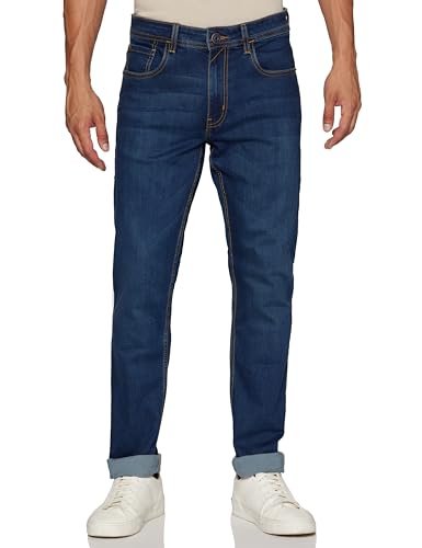 Men's Tapered Fit Mid Rise Classic Tape Stretchable Twill Jeans  (10 Pics)