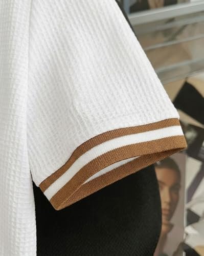 Men's Half Sleeve Regular Tshirt Striped Design Polo Neck T-Shirts - Image 5