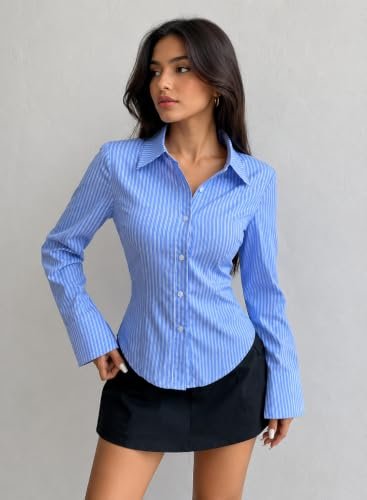 Women Relaxed Fit Vertical Striped Casual Shirt (20 Pics) - Image 2