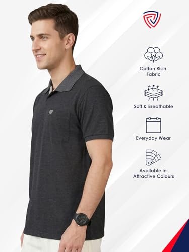 Men's Half Sleeve Soild Casual Regular Fit T-Shirt with Chest Pocket | Polo Tshirt for Men - Image 6