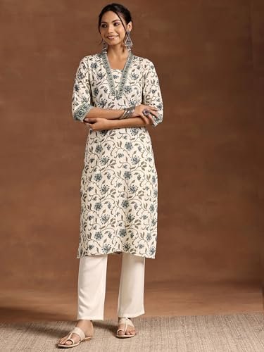 New Cotton Leaf Printed Casual Straight Kurta for Women | Women Formal Kurti - Image 3