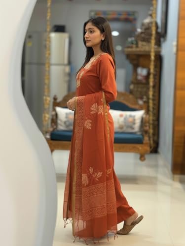 Designer Women's Rayon Viscose Straight fit Printed Embroidered Kurta with Pant & Dupatta | Ethnic Kurta Set for Women | Daily, Office & Festive Traditional - Image 3