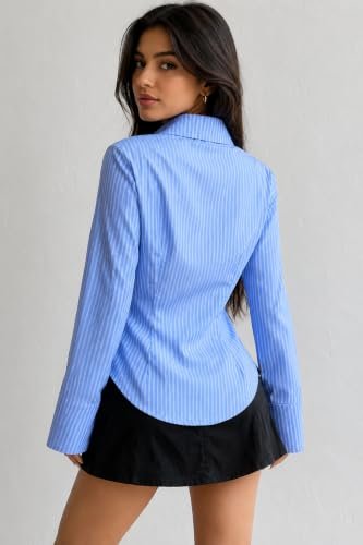 Women Relaxed Fit Vertical Striped Casual Shirt (20 Pics) - Image 4