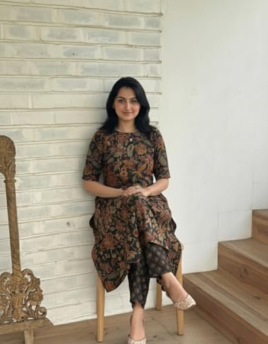 Designer Women's Viscose Blend Straight Printed Kurta with Palazzo | Elbow Length Sleeve Kurti Set | Close Neck with Back Slit | Soft Comfortable Fabric | 2 Piece Outfit - Image 5