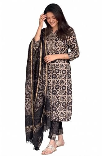 Women's Printed Straight Kurta and Pant with Dupatta Set - Image 6