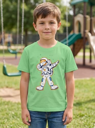 Boys Round Neck Printed Blended Cotton Tshirt -Combo Pack of 2 - Orange/Blue - Image 4