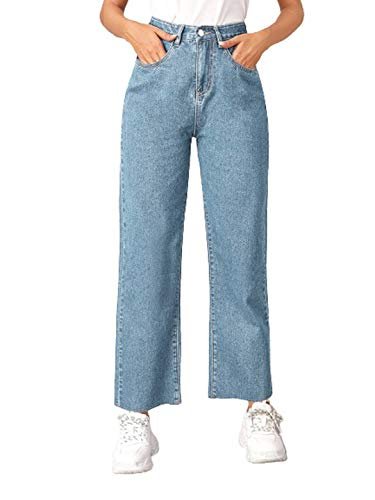Women’s High Waist Denim Jeans | Straight, Relaxed & Wide Leg Fit | Light Blue, Dark Blue & Black | Casual Regular Length Fashion Wear