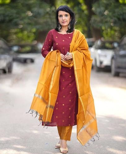 Printed Kurta for Women | Kurti Set Woman | Kurta with Pant & Dupatta | Straight Ethnic Suit | Indian Outfit Ladies Dress Stylish Traditional Clothing Party Office - Image 5