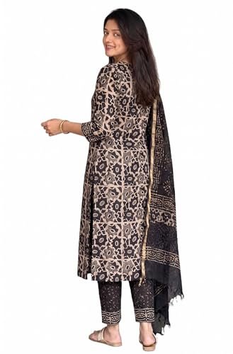 Women's Printed Straight Kurta and Pant with Dupatta Set - Image 3