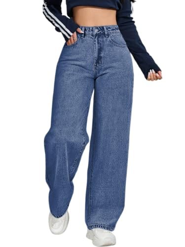 Celary Women High Waisted Wide Leg Jeans||Stretch Denim Palazzo Pants||Casual Loose Fit Straight Jeans for Women & Girls