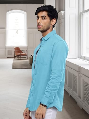 Men's Solid Shirt | Soft Cotton Blend | Casual Shirt | Plain | Full Sleeve - Regular Fit (Available in Plus Size) - Image 3