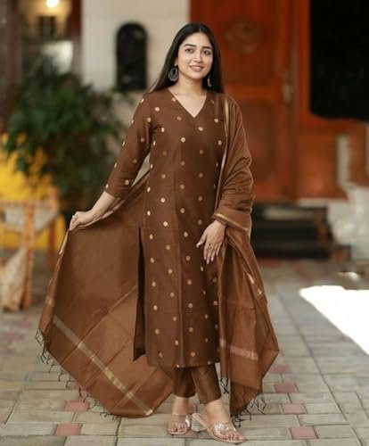 Viscose Printed Kurta for Women | Kurti Set Woman | Kurta with Pant & Dupatta | Straight Ethnic Suit | Indian Outfit Ladies Dress Stylish Traditional Clothing Party Office - Image 6