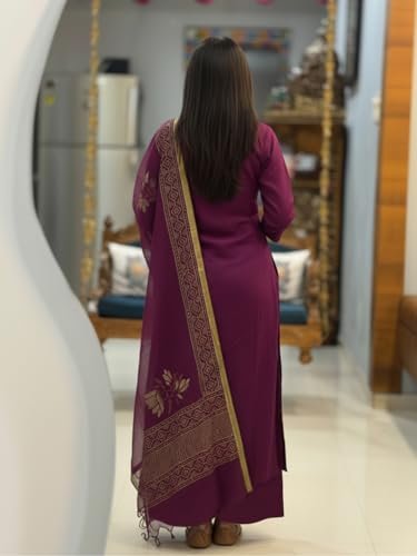 Designer Women's Rayon Viscose Straight fit Printed Embroidered Kurta with Pant & Dupatta | Ethnic Kurta Set for Women | Daily, Office & Festive Traditional - Image 2
