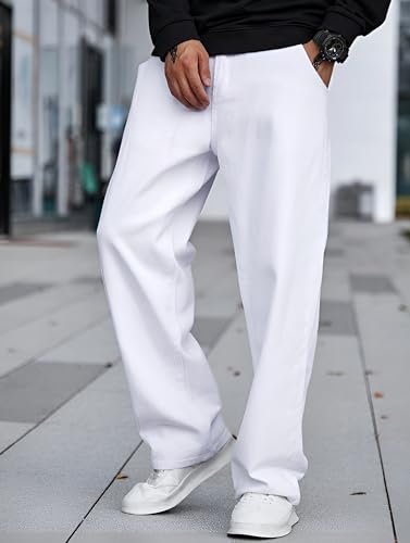 Men Jeans || Baggy Fit Jean's for Man || Loose Fit High Rise Denim || Stretchable Casual Wear Jean,s || Dance Rap Rapping Style Pant for Men || Denim Cotton Jeans (0) - Image 4