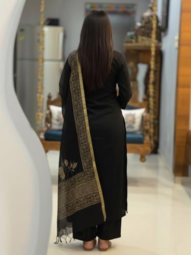 Designer Women's Rayon Viscose Straight fit Printed Embroidered Kurta with Pant & Dupatta | Ethnic Kurta Set for Women | Daily, Office & Festive Traditional - Image 2