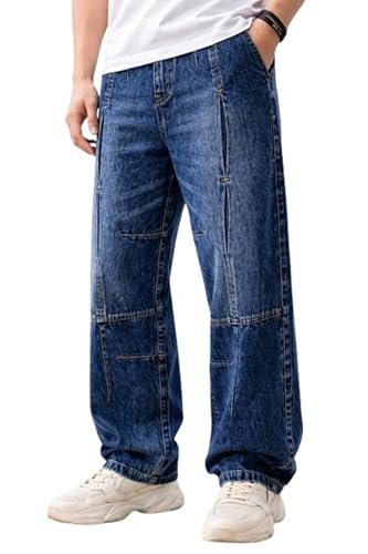 Men Jeans || Baggy Fit Jean's for Man || Loose Fit High Rise Denim || Stretchable Casual Wear Jean,s || Dance Rap Rapping Style Pant for Men || Denim Cotton Jeans (0)