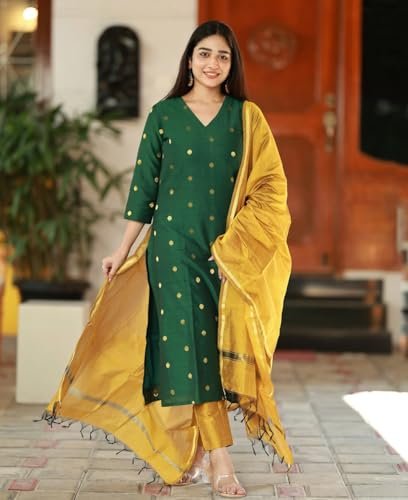Printed Kurta for Women | Kurti Set Woman | Kurta with Pant & Dupatta | Straight Ethnic Suit | Indian Outfit Ladies Dress Stylish Traditional Clothing Party Office - Image 4