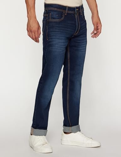 Men's Tapered Fit Mid Rise Classic Tape Stretchable Twill Jeans - Image 3
