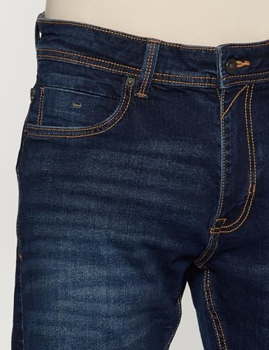 Men's Tapered Fit Mid Rise Classic Tape Stretchable Twill Jeans - Image 4