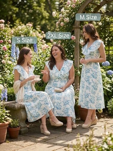 Dress for Women | Western Floral Printed One Piece Dress for Women midi | Casual Sleeveless Summer Dresses for Beach & Stylish Party Outifits - Image 6