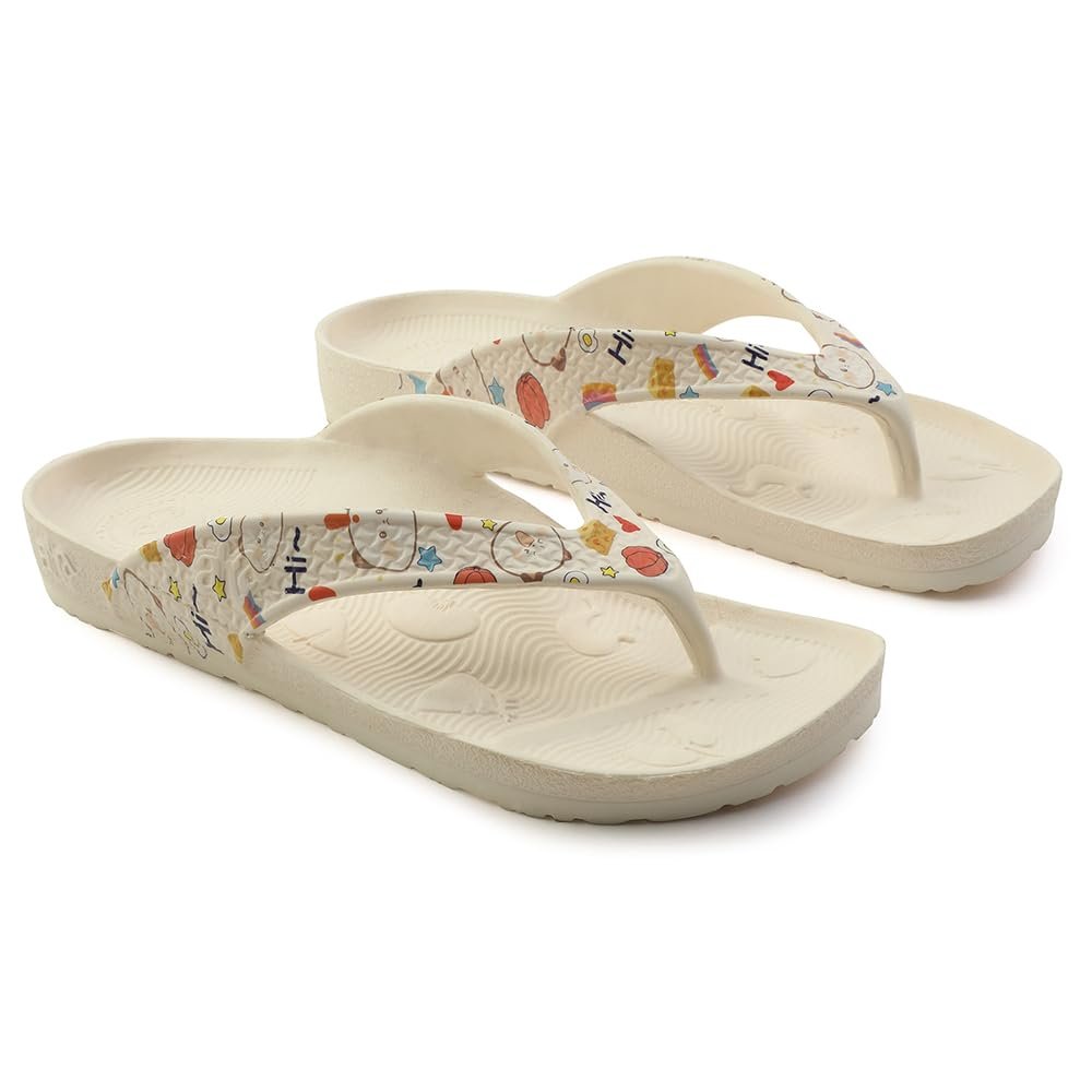A-HA Beige Flip-Flops for Women - EVA Slip-On, Comfort - Image 5