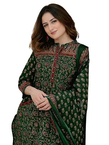 Women’s Cotton Printed Kurta Set with Palazzo Pants and Dupatta | Ethnic Straight Kurta