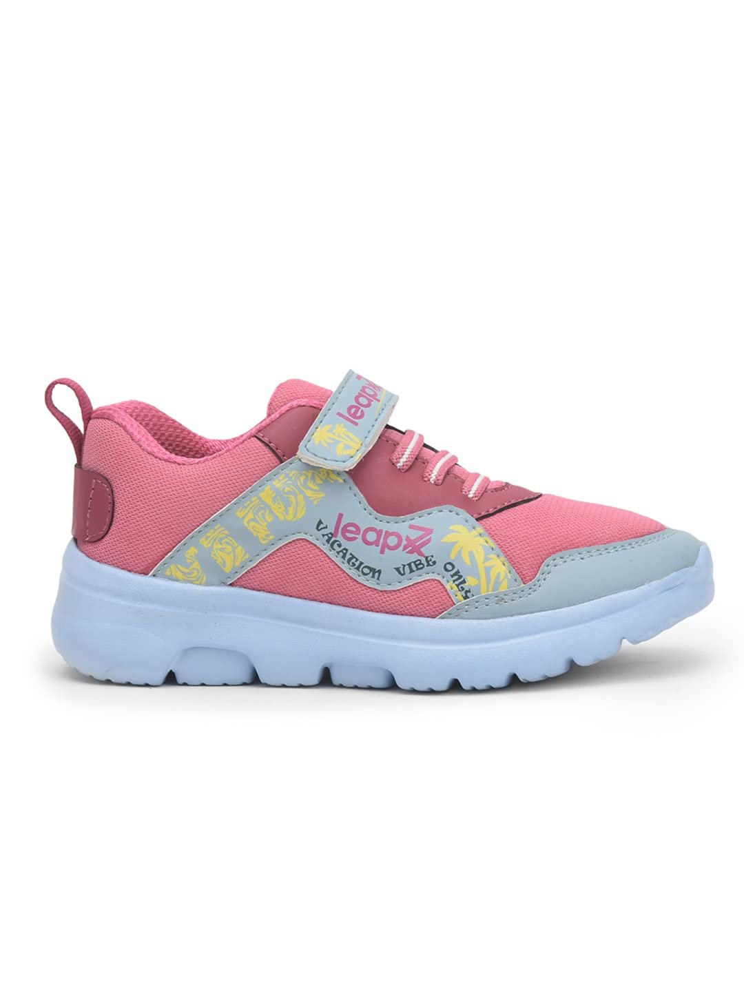 LEAP7X Pink & Royal Blue Sports Shoes for Kids - Padded Sports Wear - Image 3