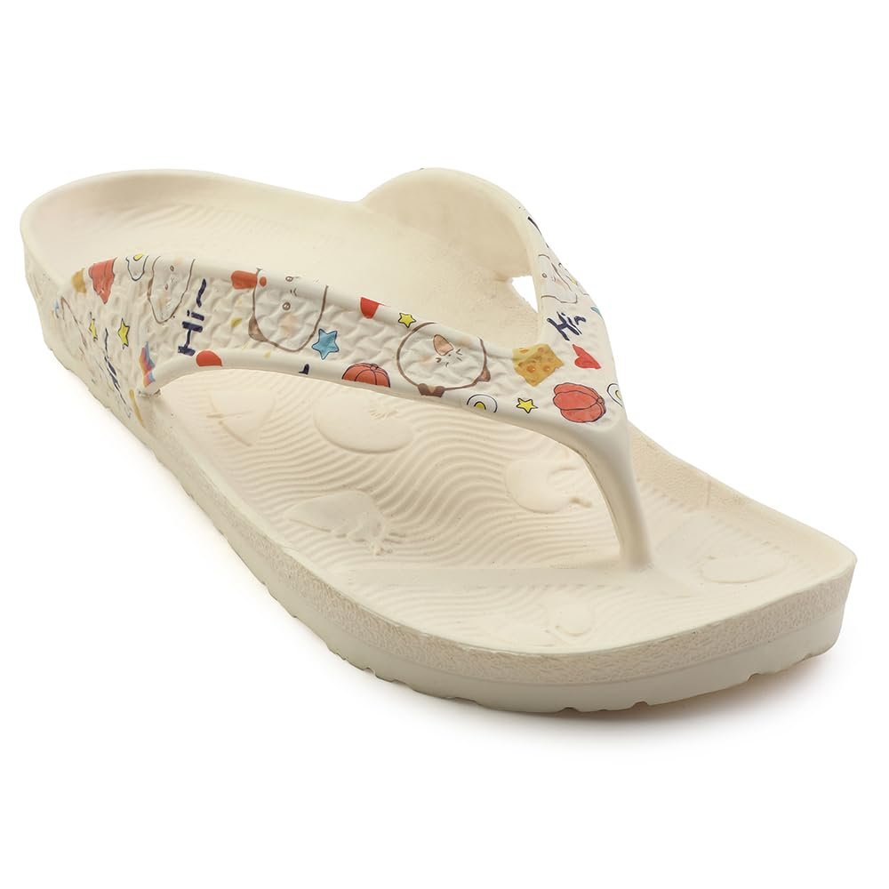 A-HA Beige Flip-Flops for Women - EVA Slip-On, Comfort