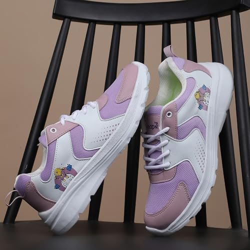 LEAP7X Pink & Purple Sports Shoes for Kids - Slip-On Running - Image 4