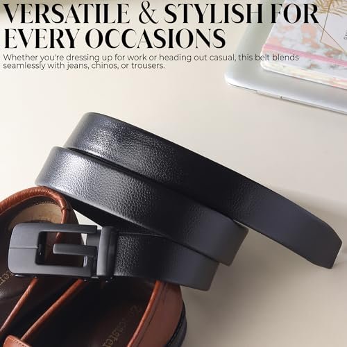 Men's Vegan Leather Belt Formal/Casual Black (80 Pics) - Image 4