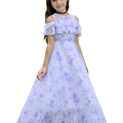 Elegant Pink Maxi Frock for Girls Stylish Georgette Dress for Kids 5 to 12 Years Ideal for Parties, Birthday Wear, and Western Dresses for Girls