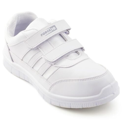 Force10 School Shoes for Kids with PVC Upper | Comfortable & Lightweight | PVC Sole | Padded Foam Insole | Quick-Wear Velcro Closure | Stylish & Modern