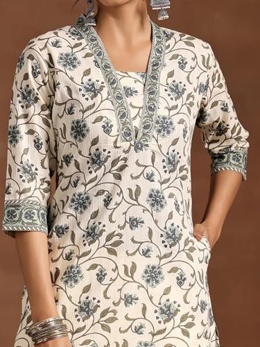 New Cotton Leaf Printed Casual Straight Kurta for Women | Women Formal Kurti - Image 6