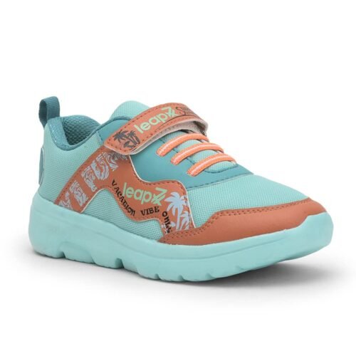 LEAP7X Pink & Royal Blue Sports Shoes for Kids - Padded Sports Wear