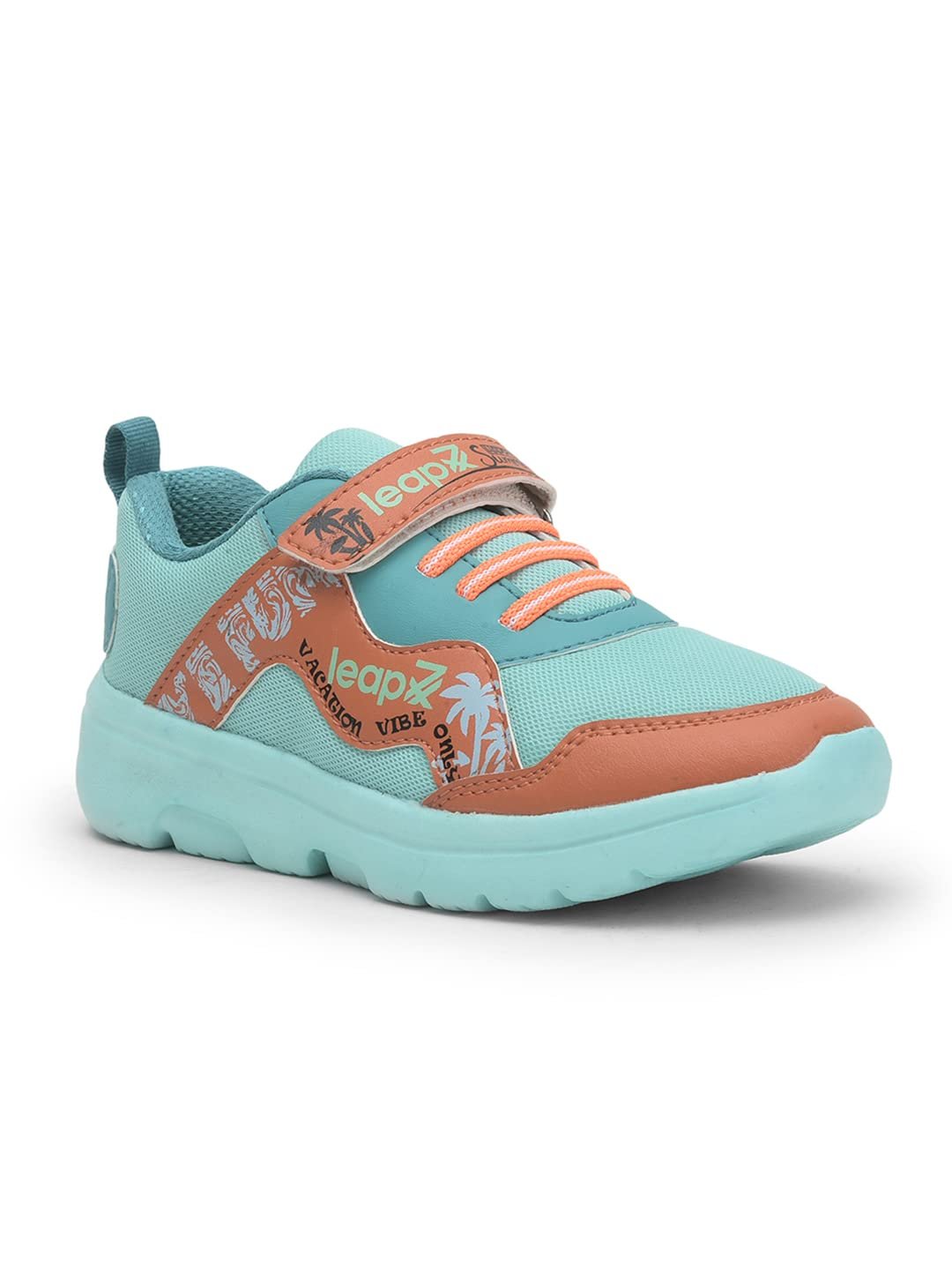 LEAP7X Pink & Royal Blue Sports Shoes for Kids - Padded Sports Wear