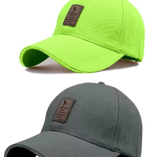 Soft Cotton Adjustable Unisex Cap for Men and Women Freesize Baseball Caps (Pack of 2)