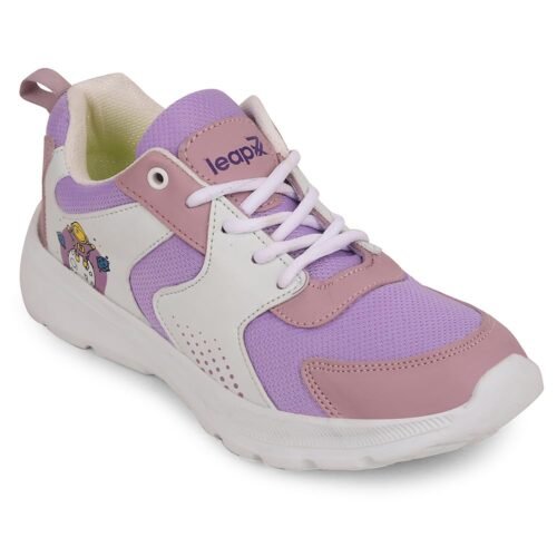 LEAP7X Pink & Purple Sports Shoes for Kids - Slip-On Running