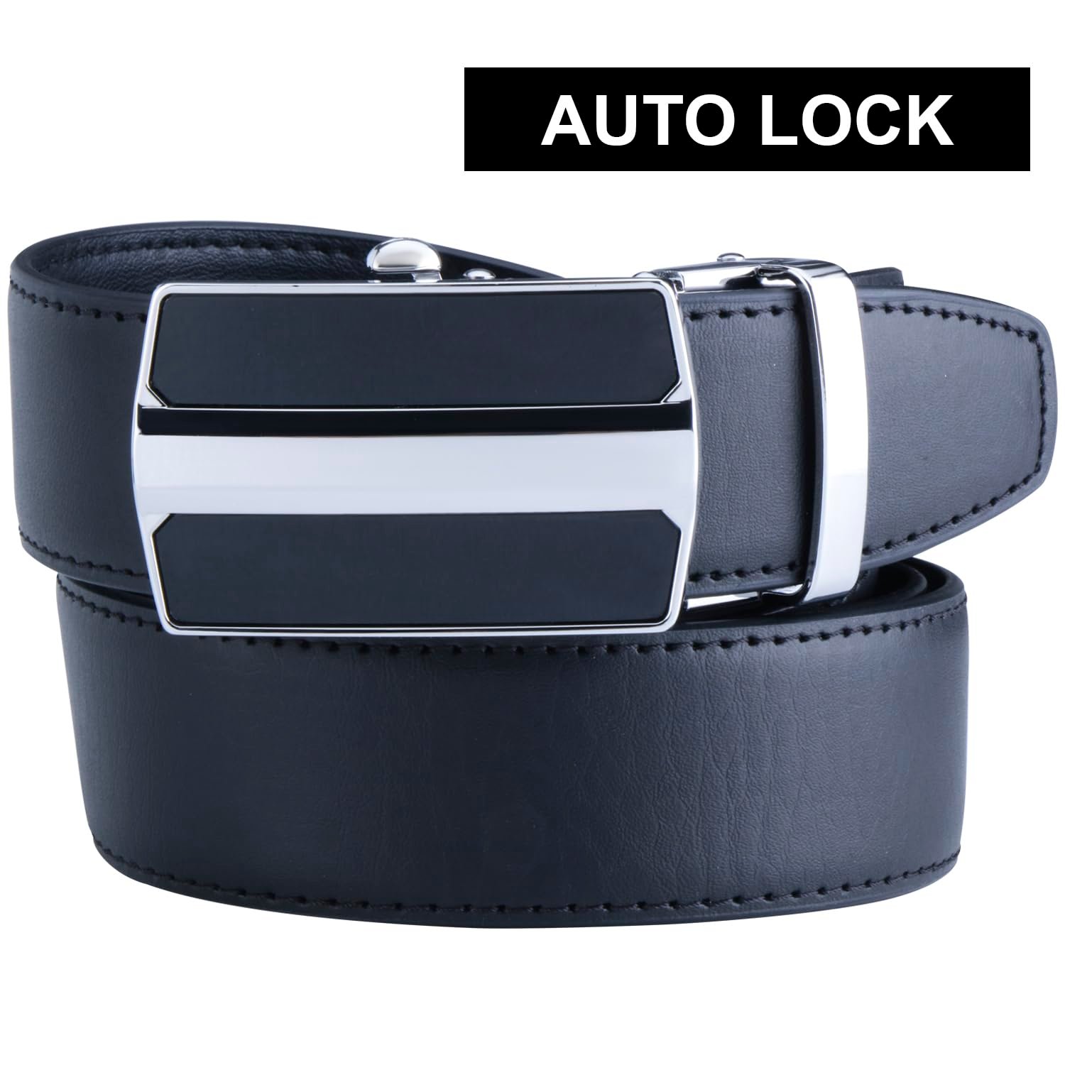 Men's Auto Lock Vegan Leather Belt - Image 3