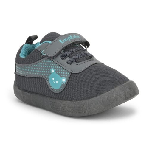 Lucy & Luke Green & Grey Casual Shoes for Kids - Canvas Slip-On