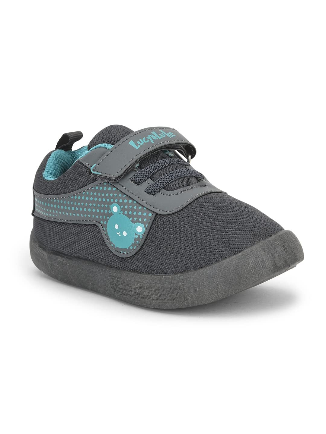 Lucy & Luke Green & Grey Casual Shoes for Kids - Canvas Slip-On