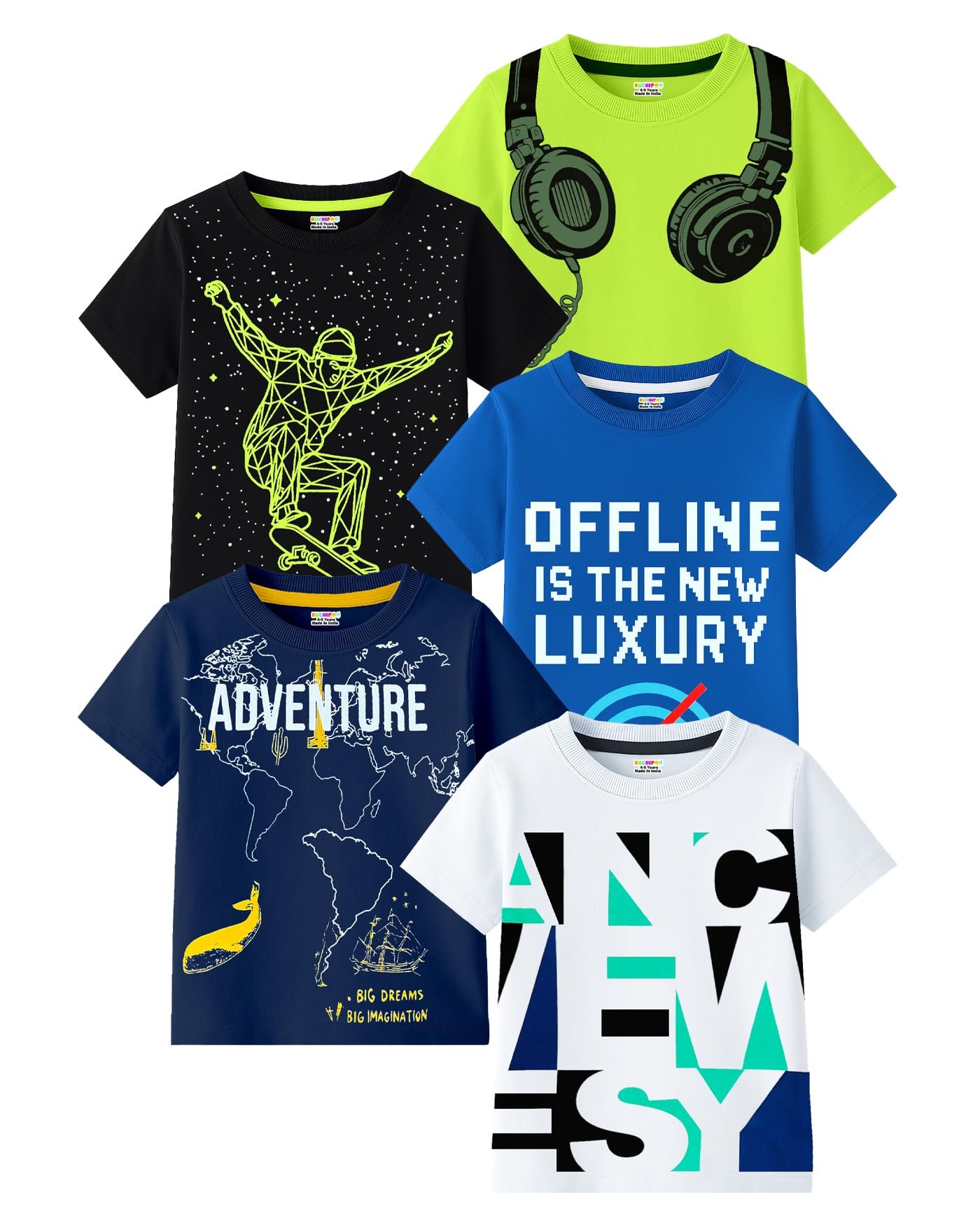Boys Half Sleeves Regular Fit Cotton T-Shirt