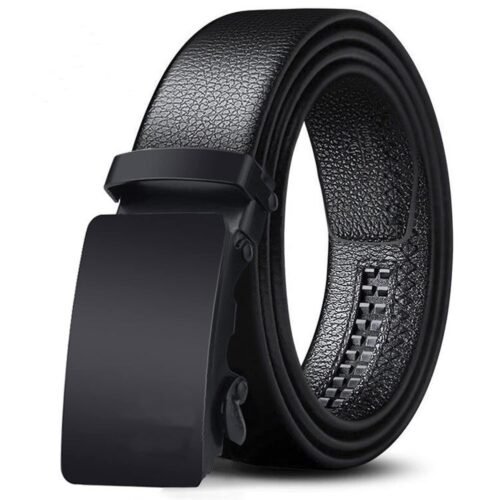 Men's Vegan Leather Belt for Men, Formal/Casual,Autolock,Black | Fit on up to 38 Inches Waist size