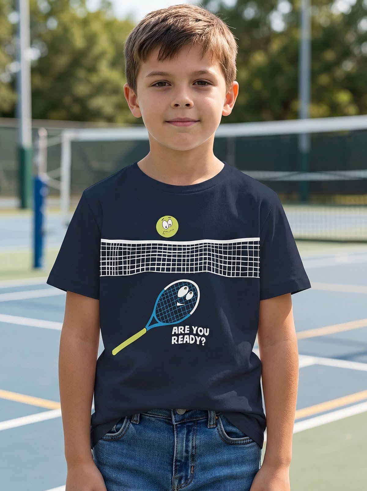 Boys Round Neck Printed Blended Cotton Tshirt -Combo Pack of 2 - Orange/Blue - Image 3