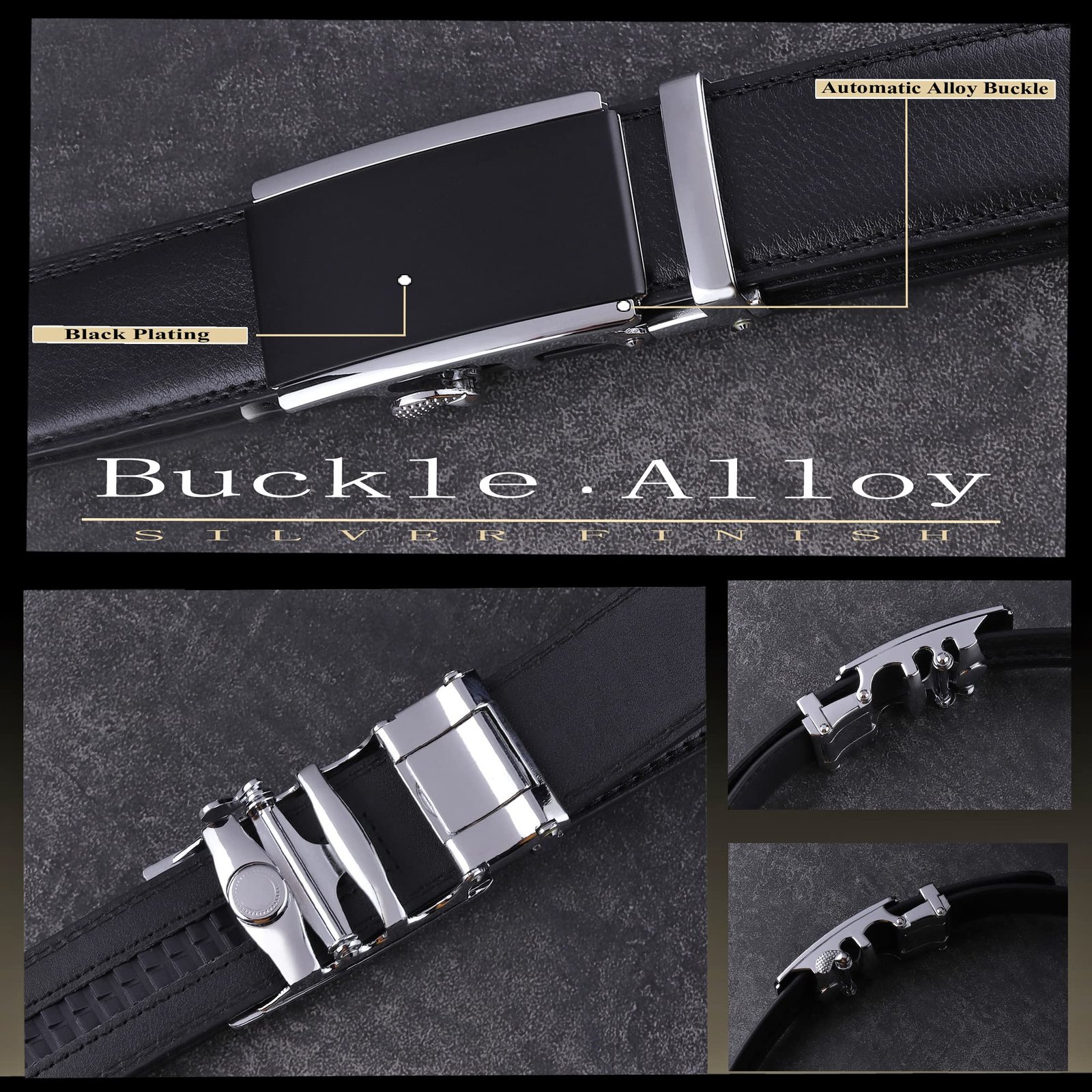 Men's Vegan Leather Belt for Men | (Formal/Casual) | Black - Image 3