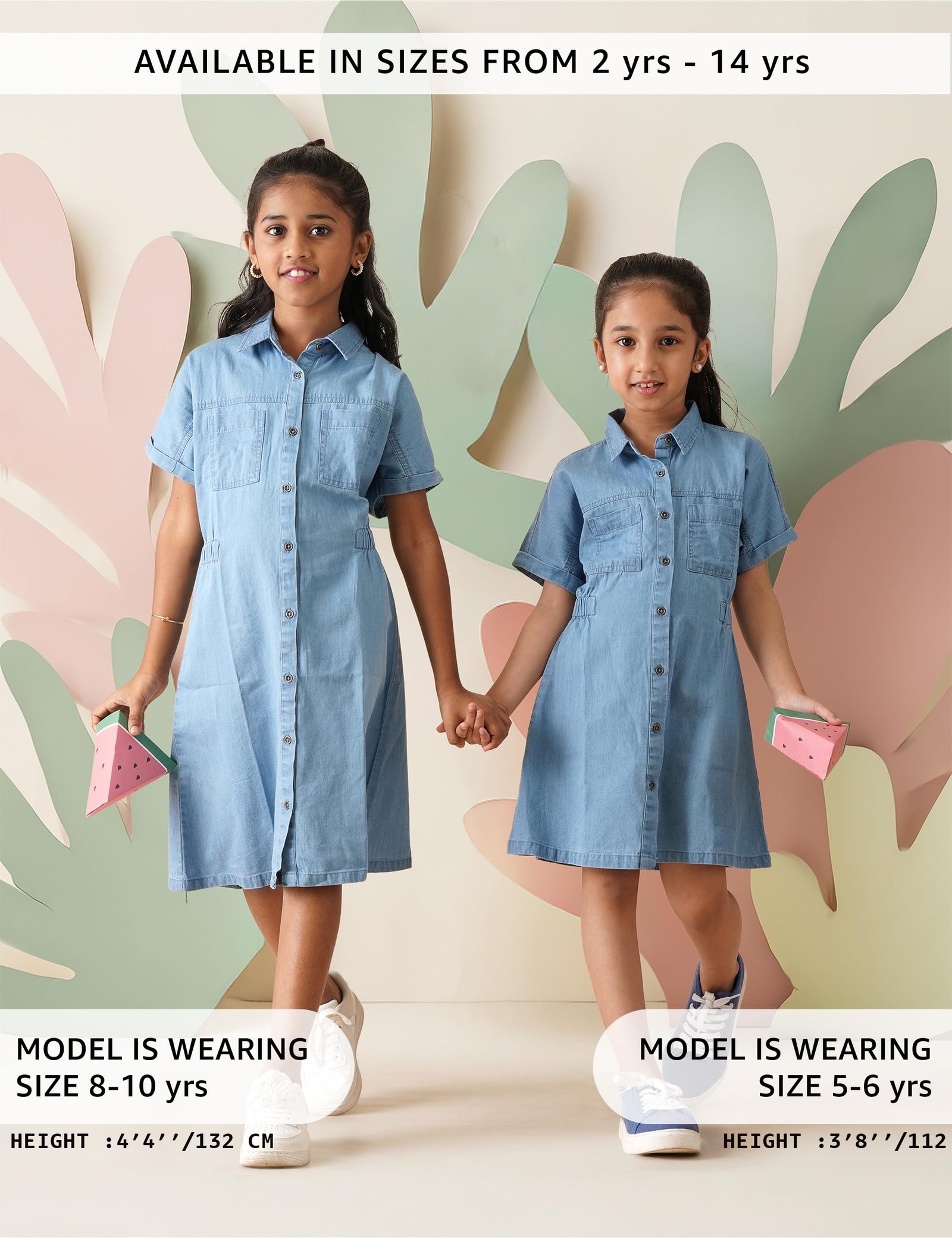 Girls Knee Length Pure Cotton Shirt Dress - Image 3